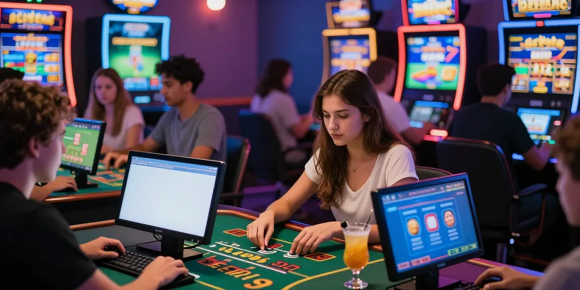 Engaged players in lively online gaming at FC88, featuring vibrant graphics and casino atmosphere.