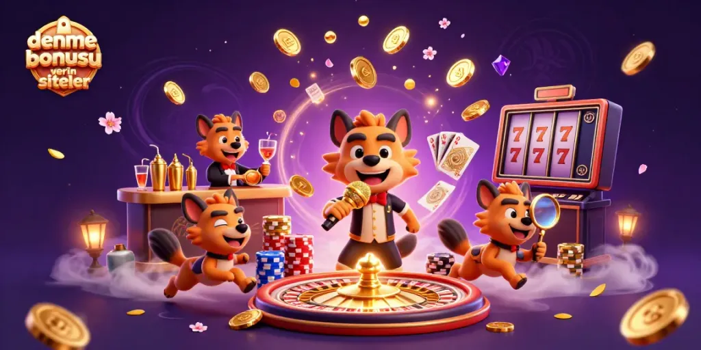 Experience excitement with stunning deneme bonusu veren siteler in a vibrant 3D casino art scene.