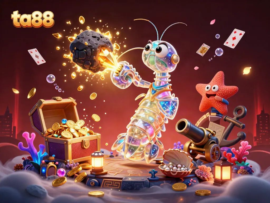 Experience the thrill of ta88 with a vibrant 3D illustration depicting a galactic samurai and treasure.
