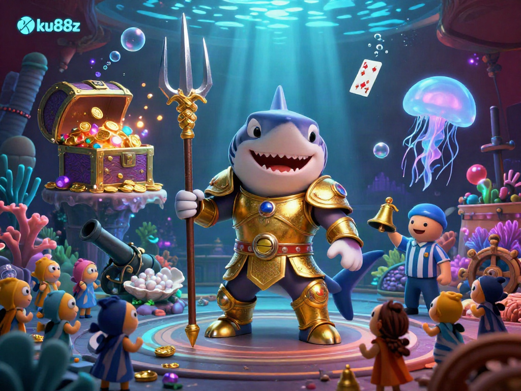 Join the thrilling underwater battle at ku88z, featuring a shark gladiator and treasures galore.