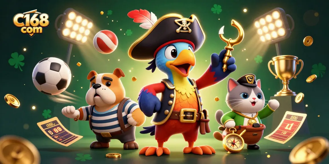 Engage with the thrilling world of C168 com through a vibrant 3D illustration filled with exciting game elements.