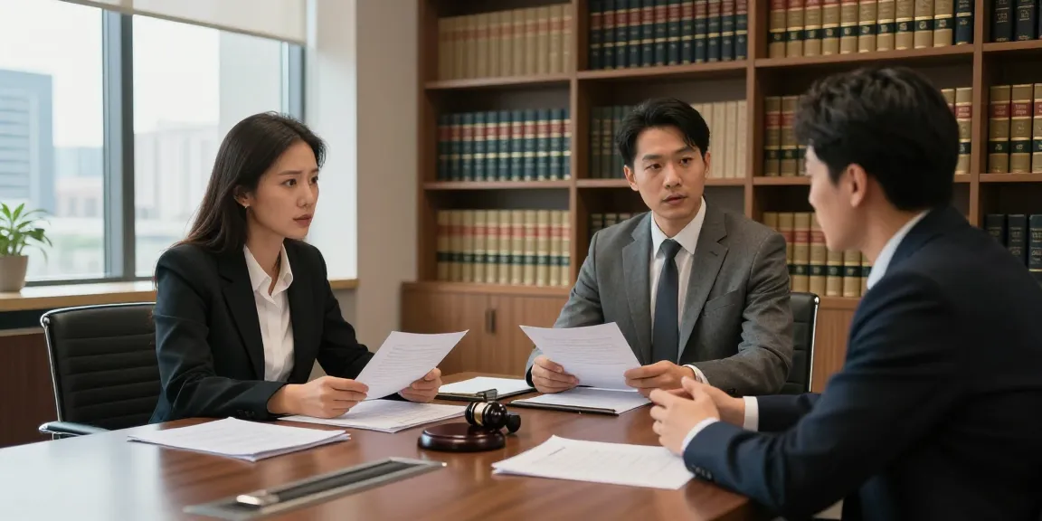My latest blog post showcasing legal consultation in a modern law office.